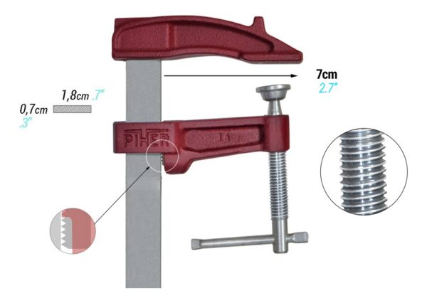 Tornillo apriete mango hierro