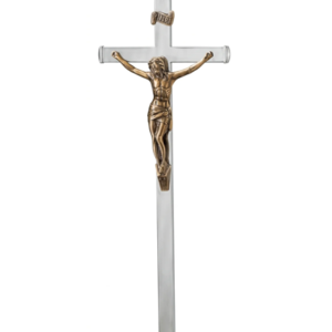 Cruz de tubo con Cristo en acero inoxidable